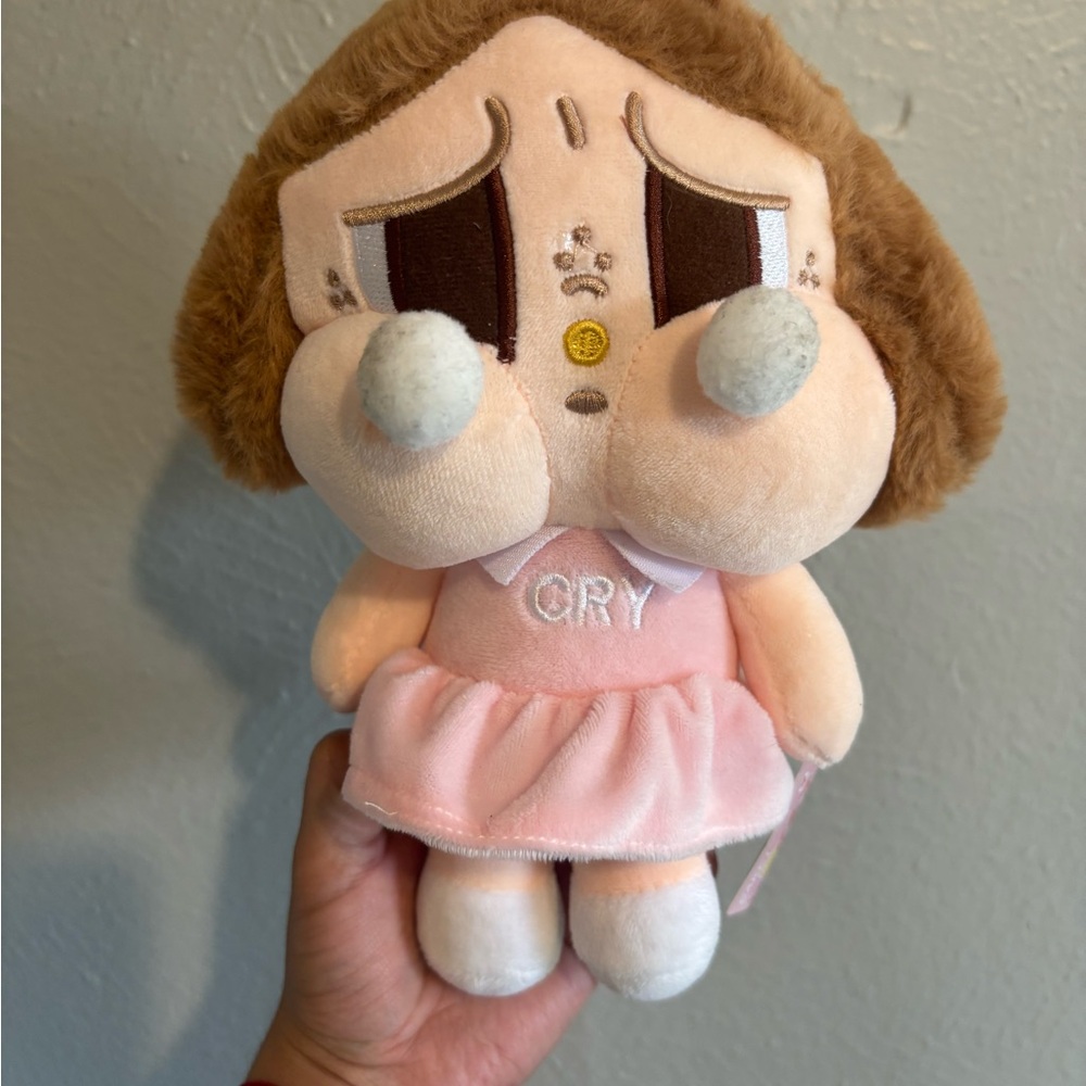 NWT / POP MART/ CRY BABY Cute Crying Plush Doll in Pink Dress